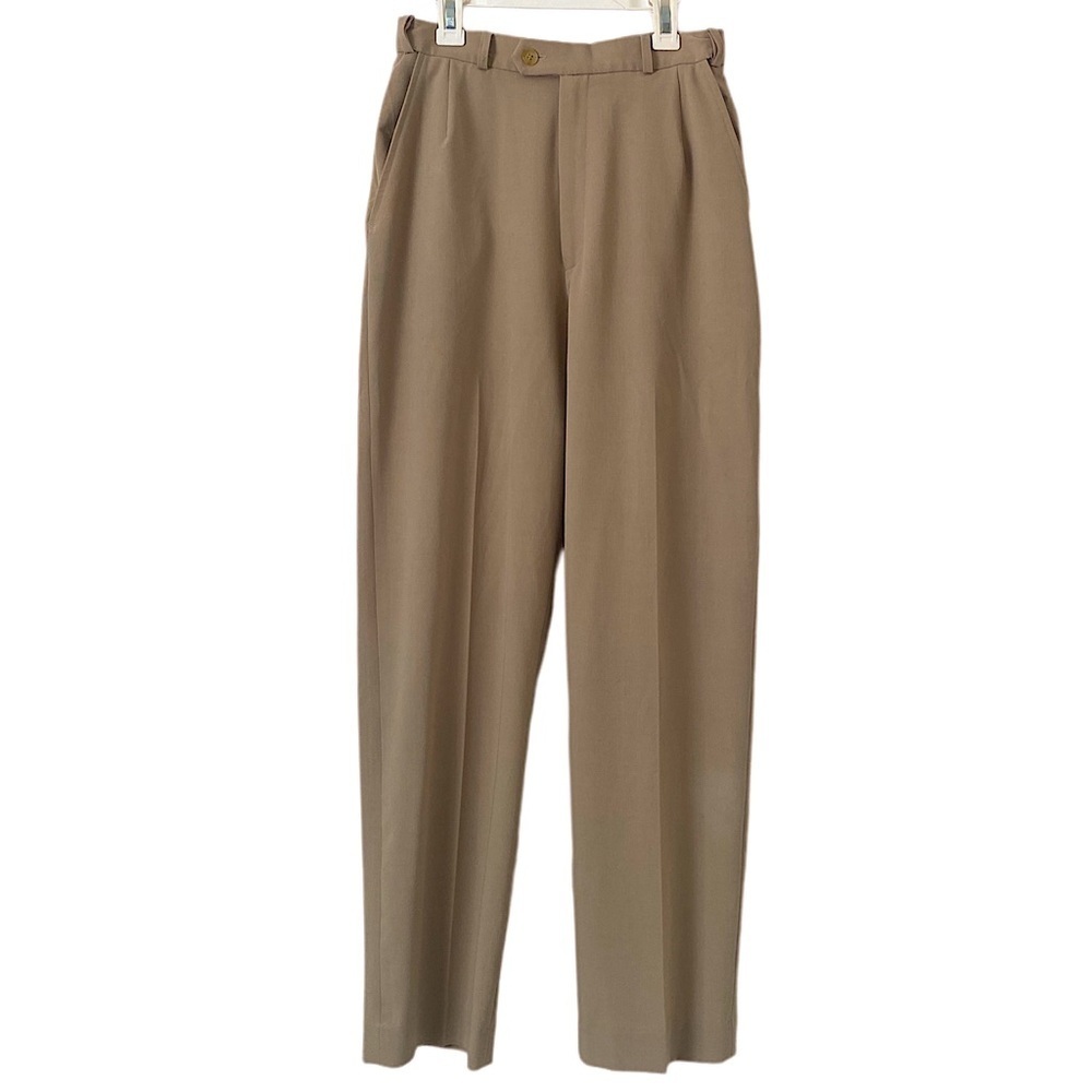 Norm Thompson Vintage Women’s Pleated Khaki Pants Tan Heigh-Waist Trousers Sz 8